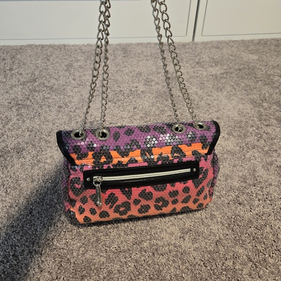 Betsey Johnson Pink Leopard Sequin Clutch - Picture 4 of 7